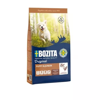Sausā suņu barība BOZITA Original Puppy & Junior Chicken, 12 kg — 25% olbaltumvielas, 13% tauki, augšanas periodam