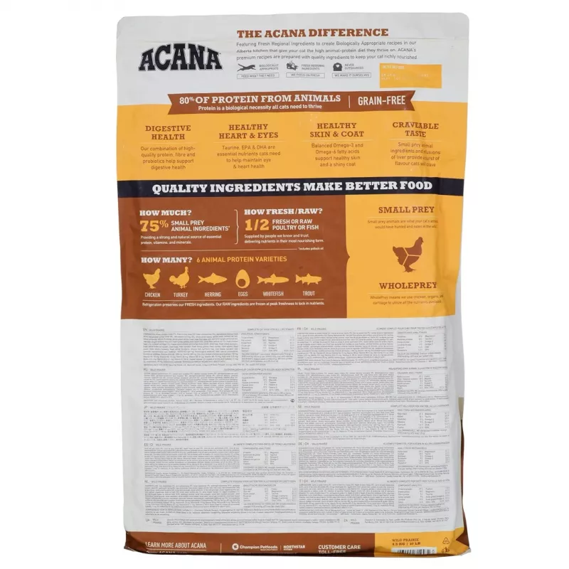 Acana Wild Prairie Cat - sausā kaķu barība - 4,5 kg