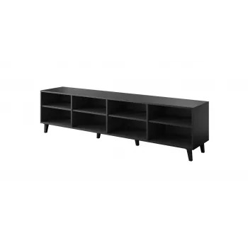 TV skapis FARO 200x42x52 melns matēts + ozols craft