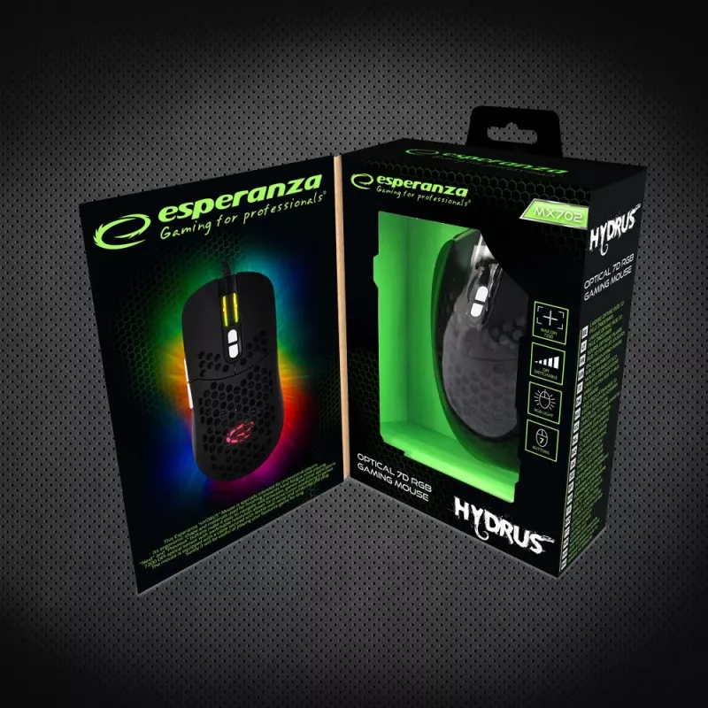 Esperanza EGM702 pele labai rokai USB optiskā 7200 DPI