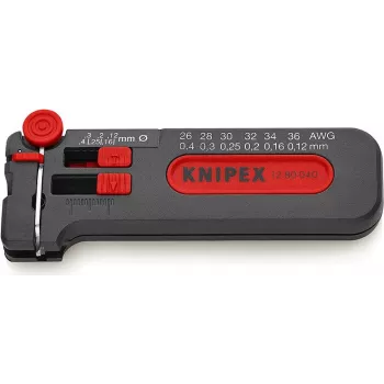 Knipex Mini-Abisolieris Ø 0,12 - 0,4 mm · AWG 36 - 26 12 80 040 SB (12 80 040 SB)