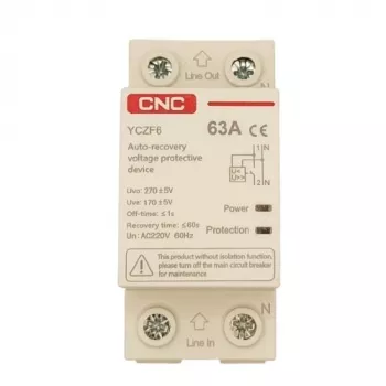 Automātiskais pārsprieguma un pazemināta sprieguma aizsargs CNC EL240302 1P+N 63A 230V