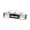 TV skapis Cama Meble ROVA ar elektrisko kamīnu 190x37x48 cm balts/spīdīgi balts