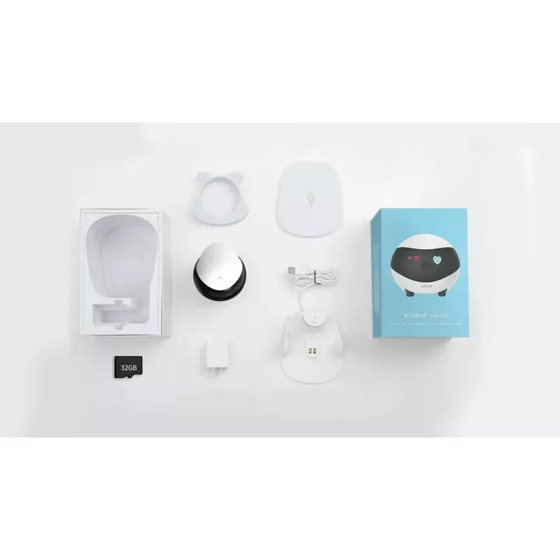 Enabot EBO SE robotizēta IP kamera, kompakta, 16GB ārējā atmiņa, atbalsta līdz 256GB