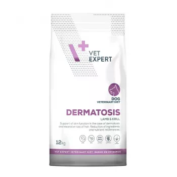 Sausā barība suņiem VETEXPERT Dermatosis Jērs un Krils 12 kg