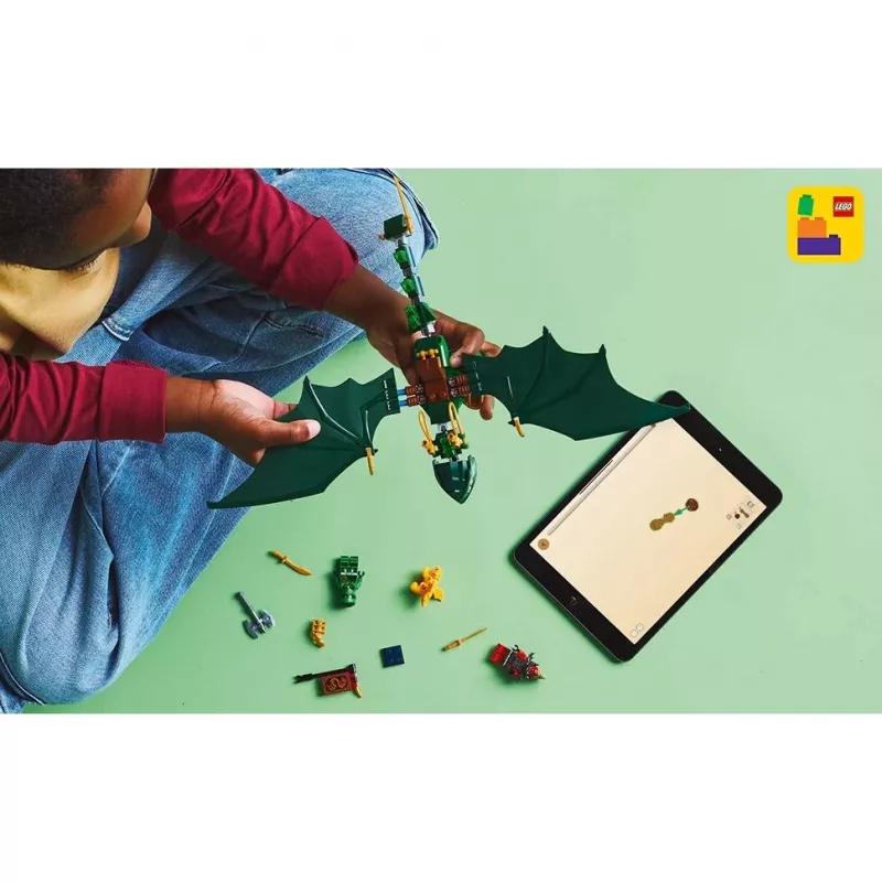 Konstruktoru komplekts LEGO NINJAGO 71829 Lloyda zaļais meža pūķis, 128 gabali, 2 minifigūras, vecumam no 6 gadiem