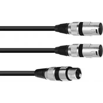 Audio kabelis XLR 3-pin 2 x XLR 3-pin Melns Omnitronic 30225206