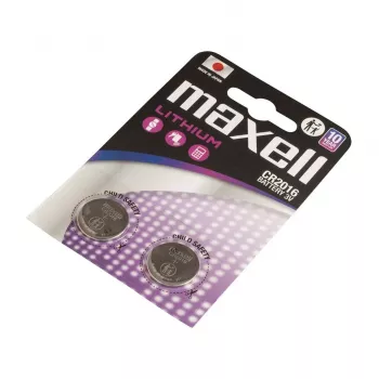 Monētu baterija MAXELL CR2016 3V, LiMnO2 vienreizējā, 90 mAh — 2 gab. blisterī