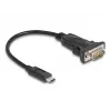 DeLOCK Adapter USB Type-C uz RS-232 D-Sub 9 kontaktu vīrišķais 0.25 m