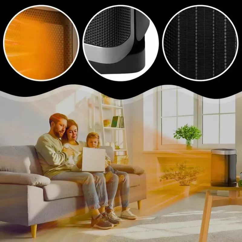 Extralink keramiskais elektriskais torņa sildītājs 1500W LED ar tālvadības pulti