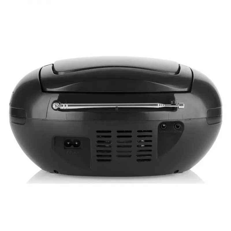 Portatīvais CD atskaņotājs JVC RD‑E221B — melns, CD/MP3, kasešu magnetofons, USB atskaņošana, FM radio, AUX, baterija/tīkla barošana