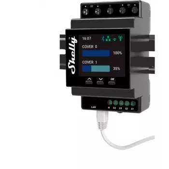 Shelly Pro Dual Cover / Shutter PM elektriskais relejs Melns