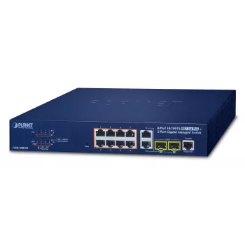 PLANET FGSD-1008HPS - viedais slēdzis - 8 x 10/100 (PoE+) + 2 x Combo Gigabit-SFP - darbvirsmas - PoE+