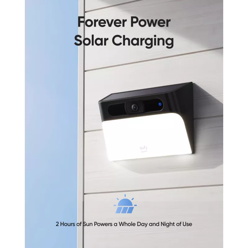 Anker Innovations Eufy Solar Wall Light Cam S120 - tīkla novērošanas kamera - laikapstākļiem izturīga - krāsa (diena/nakts)