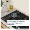 Iebūvējamā gāzes plīts virsma Bosch Serie 2 POP6B6K30 60 cm, 4 gāzes zonas, melns rūdīts stikls, rotācijas vadība