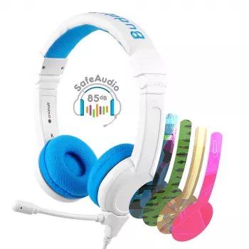 Vadu austiņas BuddyPhones School+ — Galvas saite, Apauss, 20–20000 Hz, 1.4 m kabelis, Zils/Balts