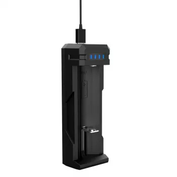 Lādētājs XTAR SC1 vienas slotas USB-C Li-ion 18650 akumulatoriem, melns