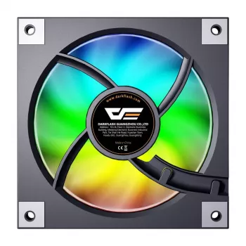 120 mm datora ventilators Darkflash DM20 melns, 3-pin savienotājs, standarta gaisa plūsma