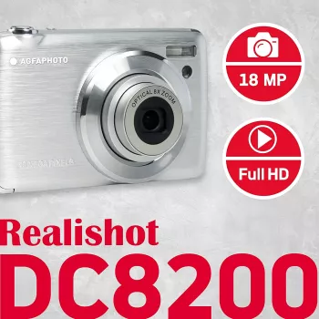 Agfa Photo DC8200 Sudraba + Maciņš + Karte SD 16GB