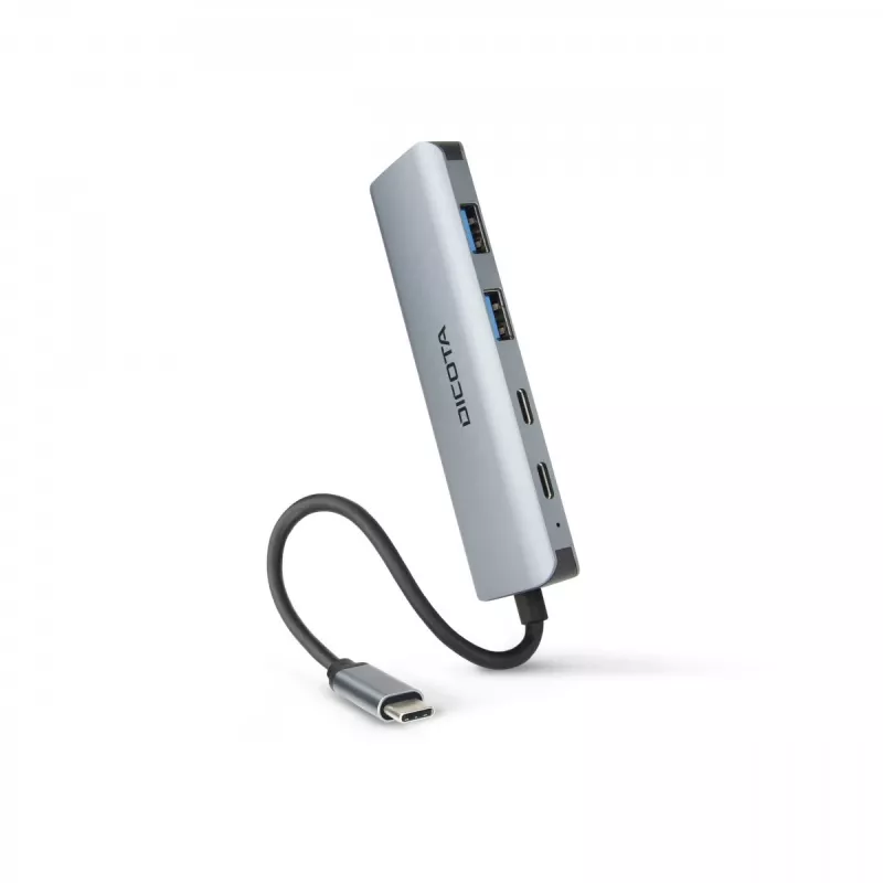 USB-C centrmezgls DICOTA D32061 10000 Mbit/s Sudrabs
