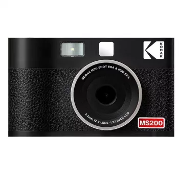 Momentānā kamera Kodak Mini Shot 2 Era — portatīvā momentkamera ar iebūvētu printeri, melna