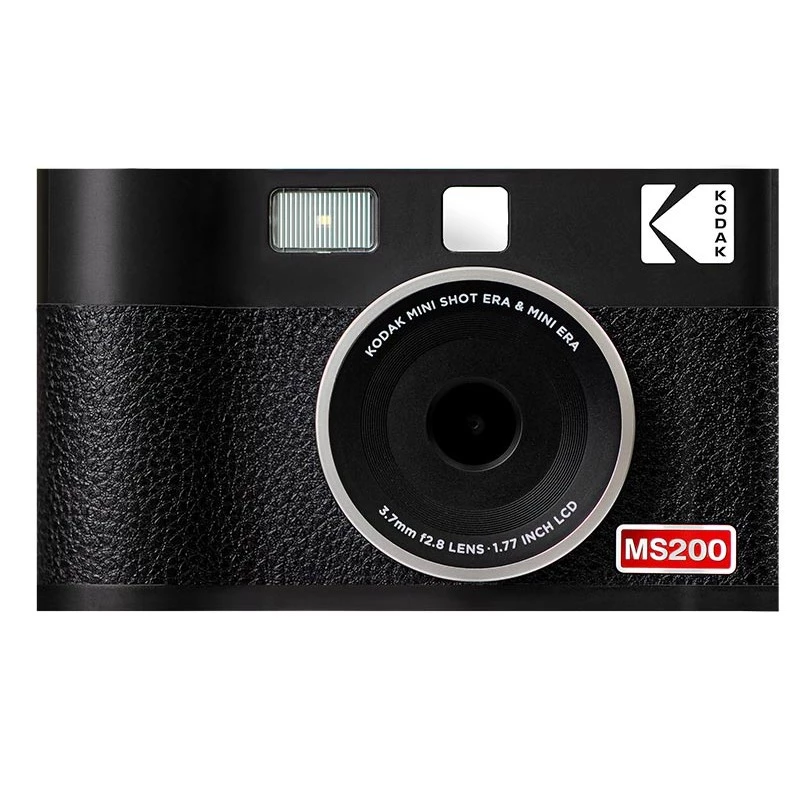 Momentānā kamera Kodak Mini Shot 2 Era — portatīvā momentkamera ar iebūvētu printeri, melna