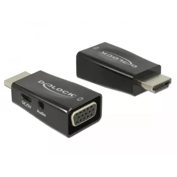 DeLOCK 65901 HDMI A uz VGA un 3.5 mm audio pārveidotājs, melns