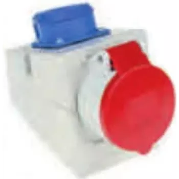Industriālā kontaktligzda Bachmann 910.002, 5P, 400 V, 16 A, IP44, polikarbonāts, Zila/Sarkana/Balta