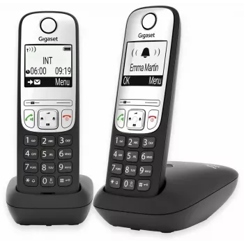 Gigaset A690 Duo analogais telefons ar zvanītāja ID, melns/sudrabs