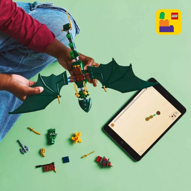 Konstruktoru komplekts LEGO NINJAGO 71829 Lloyda zaļais meža pūķis, 128 gabali, 2 minifigūras, vecumam no 6 gadiem