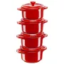 Staub Mini Cocotte Round, 4 gab. - 200 ml, Sarkana