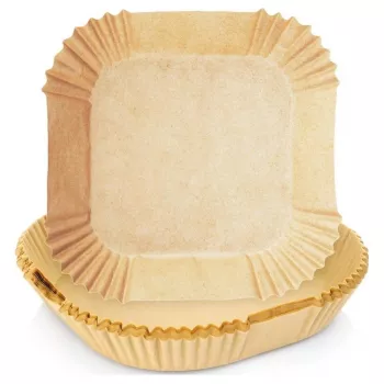 Papīra ieliktņi fritēšanai 16×16 cm (50 gab.) gaisa fritierim / dziļās fritēšanas ierīcei