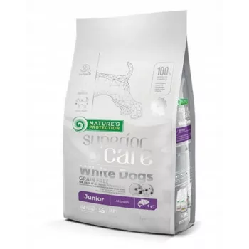Nature's Protection Superior Care White Dogs Grain Free Junior Salmon sausā barība suņiem 1,5 kg