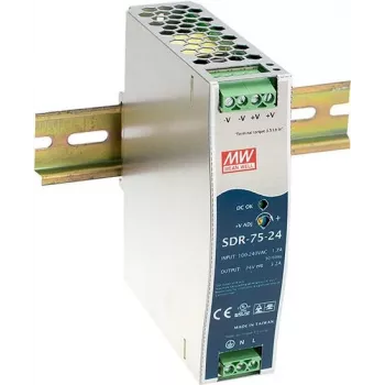 Barošanas bloks MEAN WELL SDR-75-24 77W Metāla