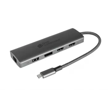Alcasa HUB-C001A interfeisa centrmezgls USB Type-C 5000 Mbit/s antracīts