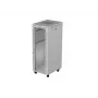 19 collu 32U LANBERG stāvošs skapis 600×800 mm pelēks ar stikla durvīm un LCD (Flat Pack)