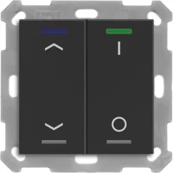 MDT BE-TAL55T206.C1 KNX spiedpogas slēdzis Light 55 2f RGBW temperatūras sensors matēts melns žalūziju/slēdža 1