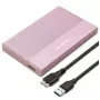 Korpuss 2.5 inch HDD/SSD, SATA, USB 3.0, līdz 2TB, alumīnija