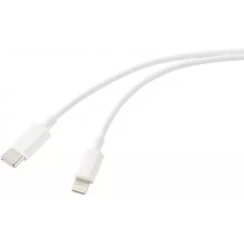 Renkforce USB kabelis USB 2.0 USB-C® spraudnis, Apple Lightning spraudnis 2.00 m Balts (matēts) RF-5724080