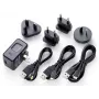 Tīkla adapteris Tascam PS-P520U, universāls iekštelpām 100–240V uz 5V 2A, koaksiālais/Micro-USB/USB-C, melns