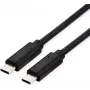 Roline USB-C kabelis - 24 kontaktu USB-C (vīriešu) uz 24 kontaktu USB-C (vīriešu) - USB4 Gen3x2 - 48 V - 5 A - 1 m - 40 Gbps datu pārraides ātrums, 240 W barošana - Melns (11.02.9104)