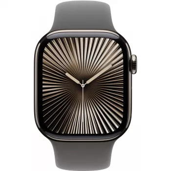 Apple Watch Series 10 GPS + Cellular 42mm dabīgā titāna korpuss ar Stone Grey Sport siksniņu - S/M (MWXD3QF/A)