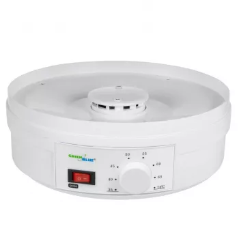 GreenBlue GB190 žāvētājs sēnēm, dārzeņiem un augļiem, 5 paliktņi, 250 W, regulējama temperatūra 35–70 °C, balts