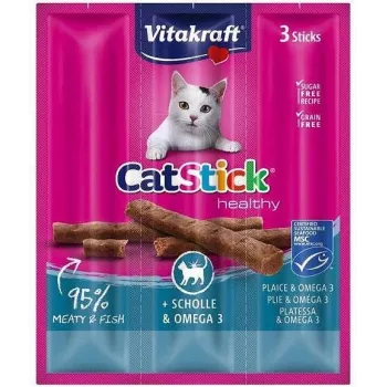 Vitakraft CatStick Mini gardumi kaķiem ar plekstēm un Omega-3, 3 gab.