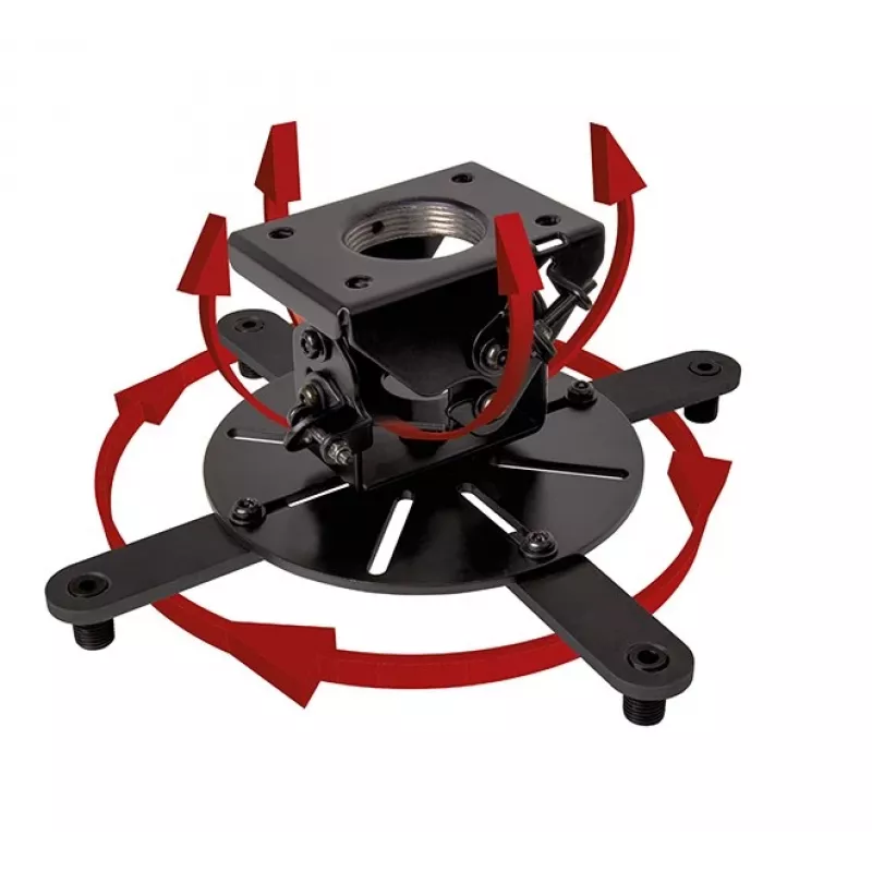 Griestu projektora stiprinājums B-TECH BT899-XL — griestu montāža, 25 kg ietilpība, melns
