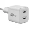 USB-C Divu Ātrās Uzlādes Lādētājs Nano, PD, GaN, 35 W (Balts, 2x USB-C, Power Delivery 3.0)