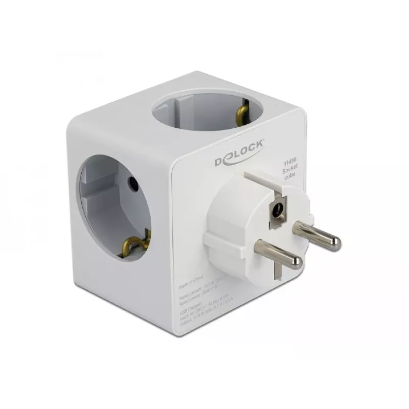 DeLOCK 11496 Strāvas adapteris ar 2 USB portiem, 5V 2.4A 3A, F tipa kontaktdakša