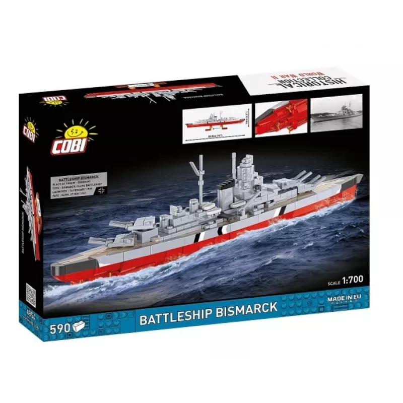 Konstruktors Cobi Kaujas kuģis Bismarck modelis, 590 gabali