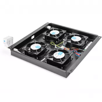 Jumta dzesēšanas bloks Digitus DN-19 FAN-4-B-N, 19 inch, 4 ventilatori, melns