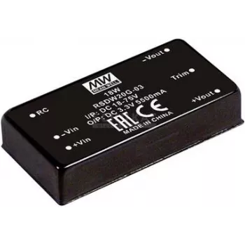 Līdzstrāvas pārveidotājs Mean Well RSDW20G-03 — 20 W, ieeja 18–75 V, izeja 3.3 V, RoHS